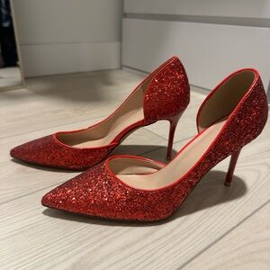 Red Glitter Women's Pumps